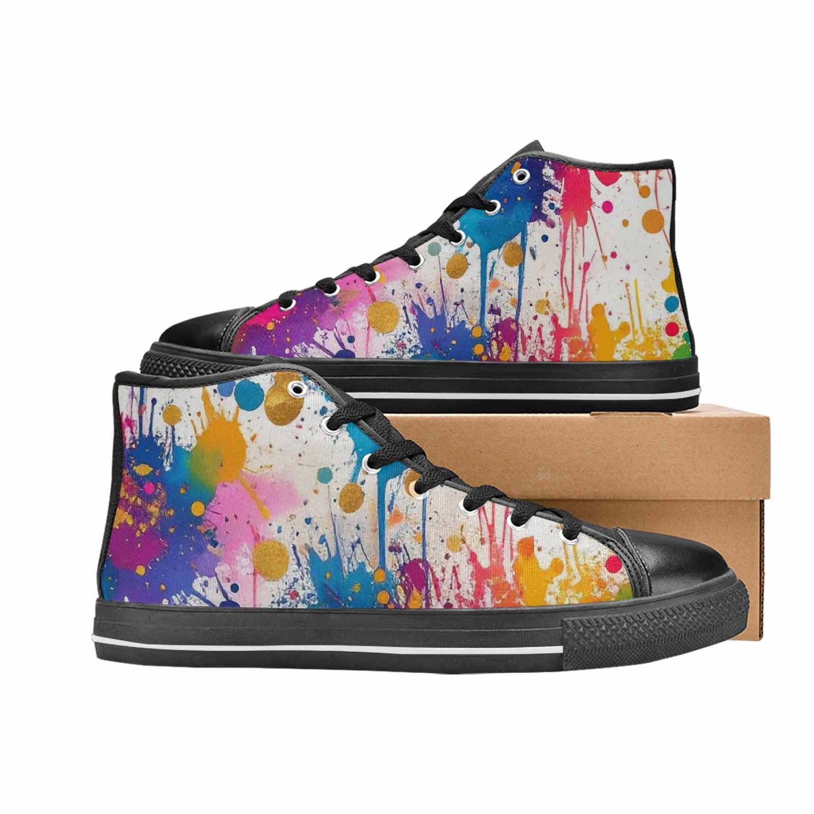 WOMEN'S Paint Splatter High Top Canvas Dreamcore Shoes
