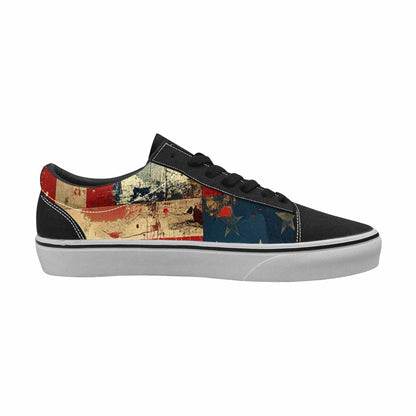 MEN'S American Flag Stars Canvas Lace-Up Dark Academia Custom Shoes