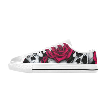 WOMEN'S Cc Skulls Roses 1 Canvas Cottagecore Custom Shoes