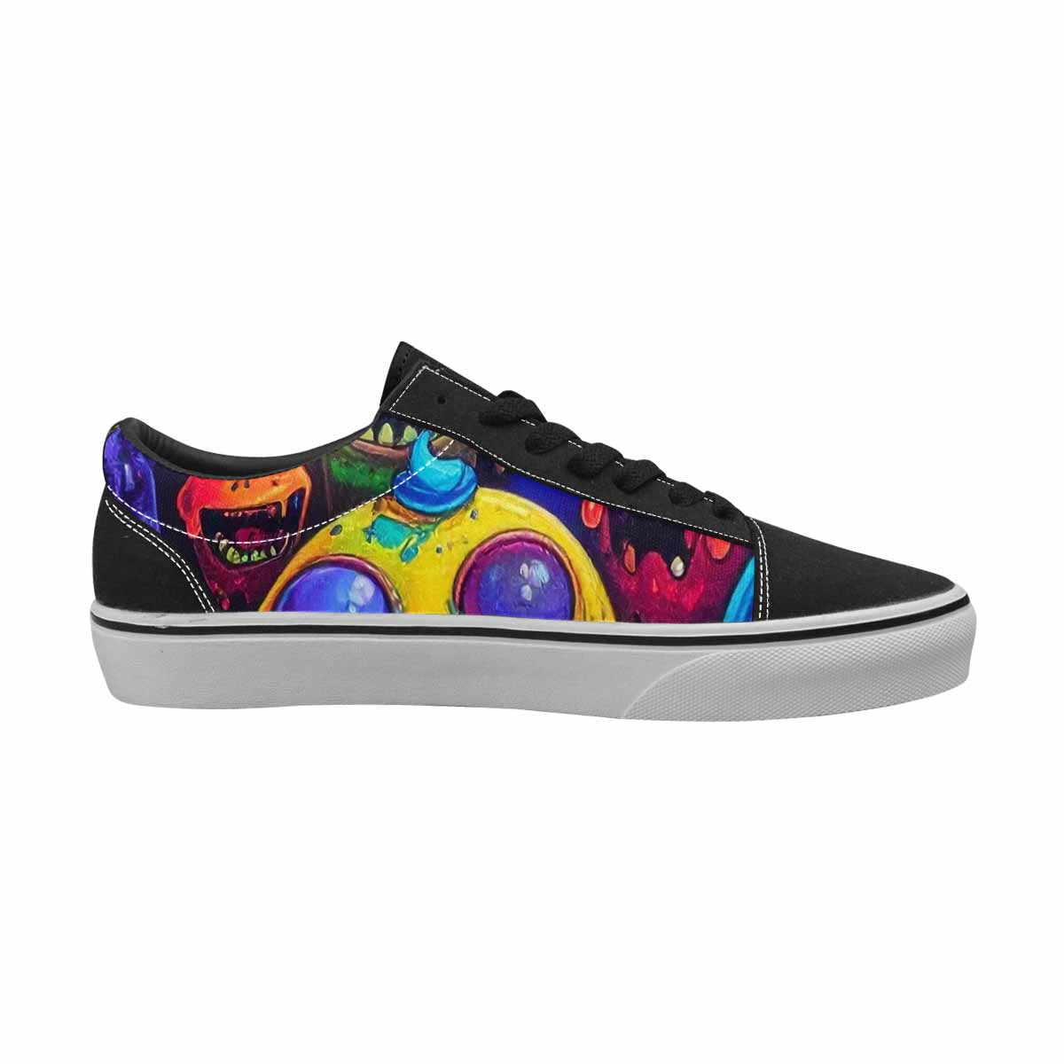 WOMEN'S Ice Cream Monsters  Lace-Up Canvas Wallpaper Art Sneakers