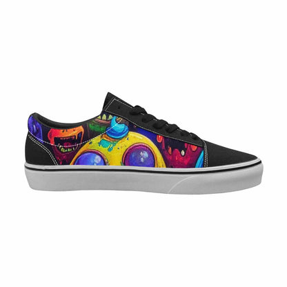 WOMEN'S Ice Cream Monsters  Lace-Up Canvas Wallpaper Art Sneakers