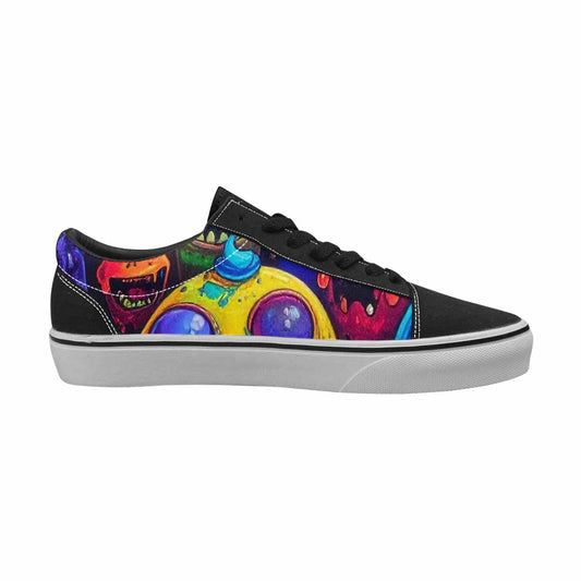 WOMEN'S Ice Cream Monsters - Lace-Up Canvas Wallpaper Art Sneakers