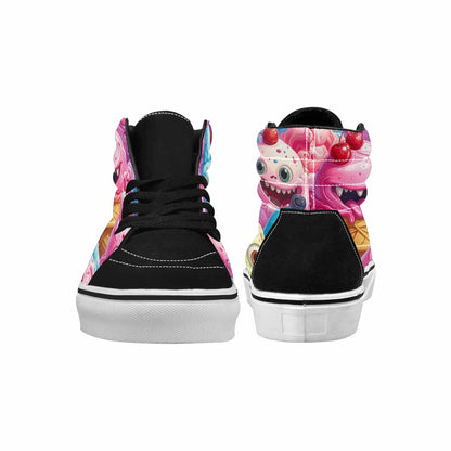 MEN'S Melting Icecream Monster Cherry High Top Canvas Aesthetic Shoes