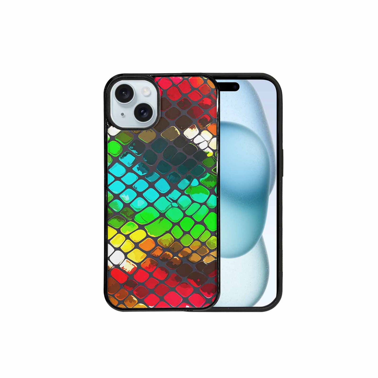 iPhone 15 Plus Case — Snake Print Dark Seamless Pattern Vibrant, Custom Designed Case Cover