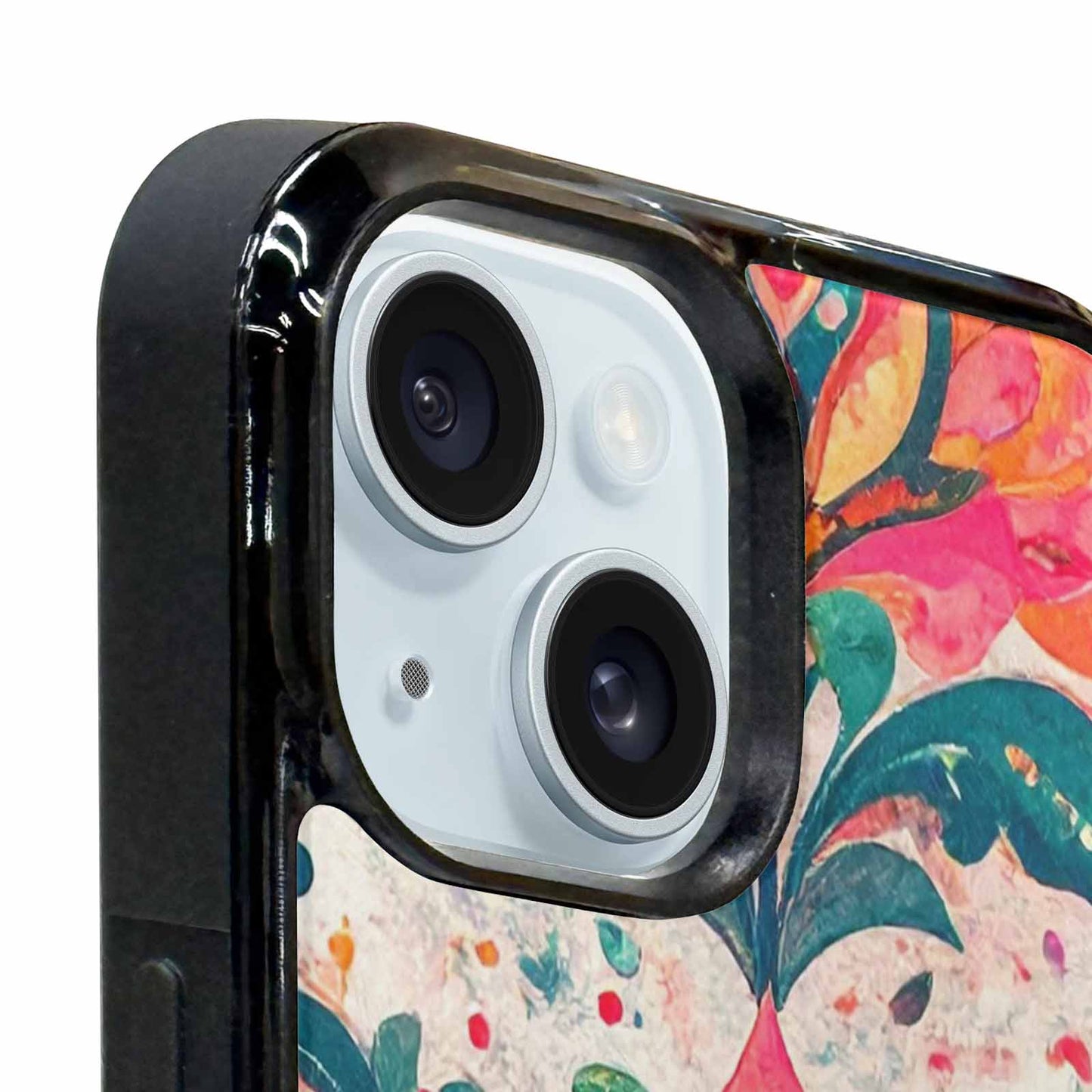 iPhone 15 Plus Case — Marble Floral, Custom Phone Case