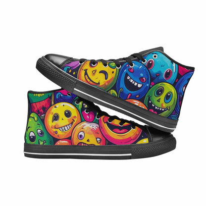 MEN'S Funny Looking Cartoon High Top Canvas Neon Fantasy Custom Sneakers