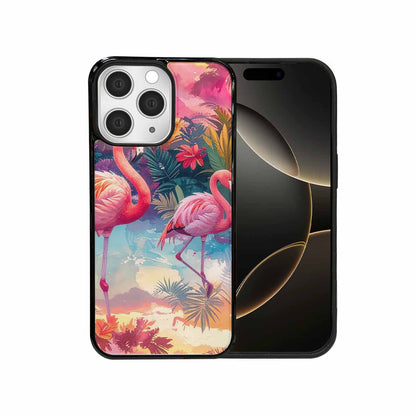 iPhone 15 Pro Max Case — Flamingo Tropical Flamingo Tropical Pattern Hundreds, Custom Art Phone Cover