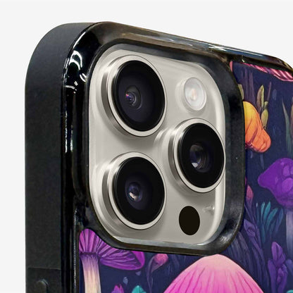 iPhone 16 Pro Max Case — Mushroom Psychedelic Art Seamless Pattern Vibrant, Custom Print Case Cover