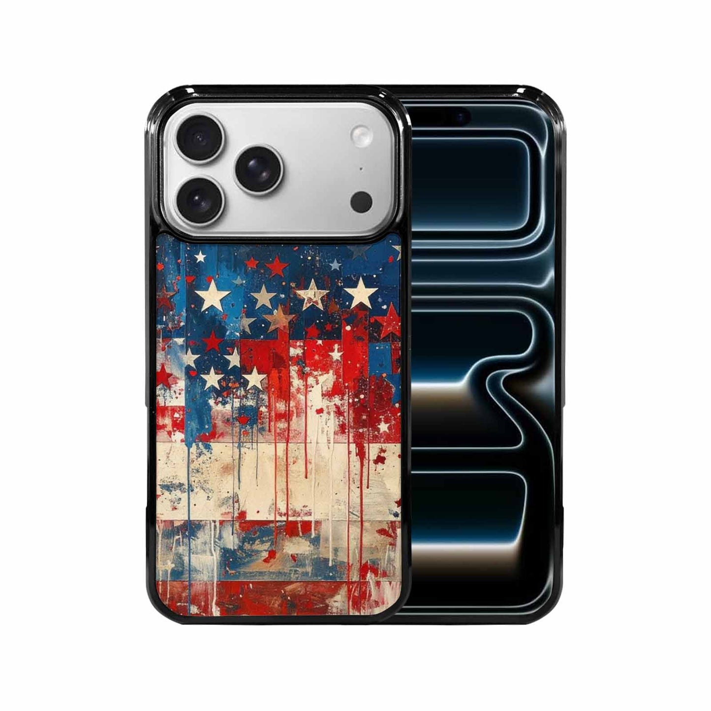 iPhone 17 Pro Max Case — Patriotic Stars And Stripes Galaxy Space, Custom Printed Phone Case