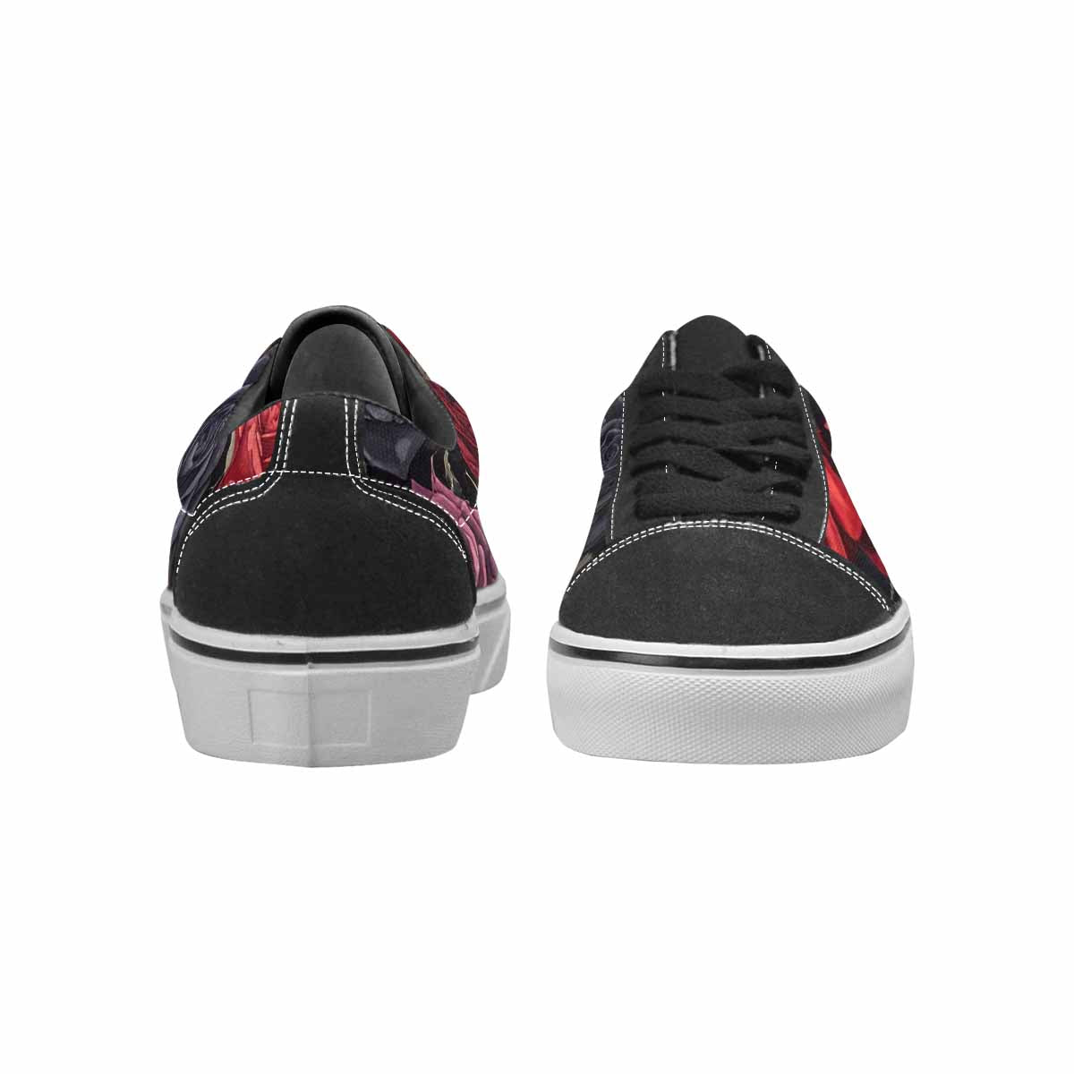 MEN'S Black Gothic Rose Canvas Lace-Up Cottagecore Shoes