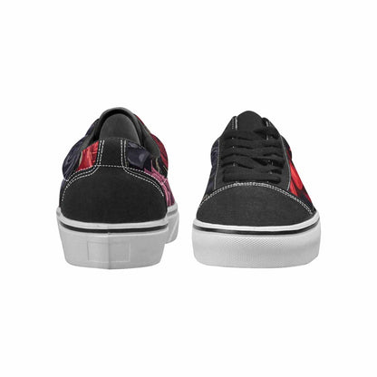 MEN'S Black Gothic Rose Canvas Lace-Up Cottagecore Shoes