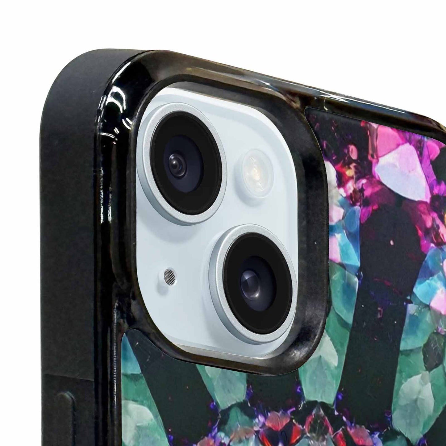 iPhone 15 Plus Case — Crystal Mandala Art Seamless Pattern Vibrant, Original Design Phone Case