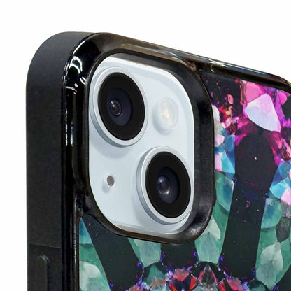 iPhone 15 Plus Case — Crystal Mandala Art Seamless Pattern Vibrant, Original Design Phone Case