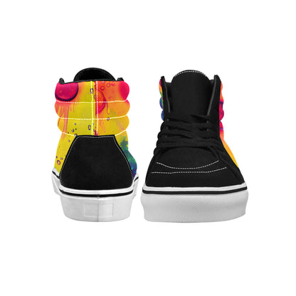 WOMEN'S Acid Bath Liquid Paint High Top Skateboarding Dark Academia Sneakers