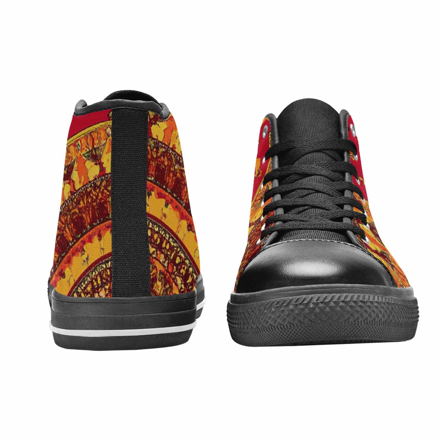 WOMEN'S Mandala Lions High Top Canvas Grunge Sneakers