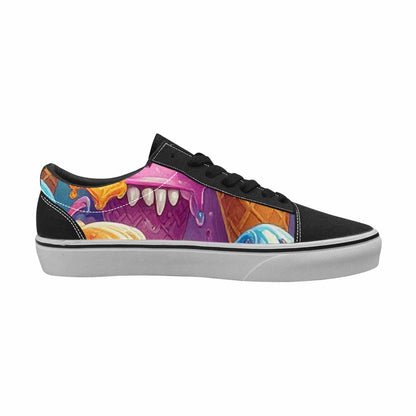 MEN'S Melting Icecream Cone Monster Canvas Lace-Up Aesthetic Sneakers
