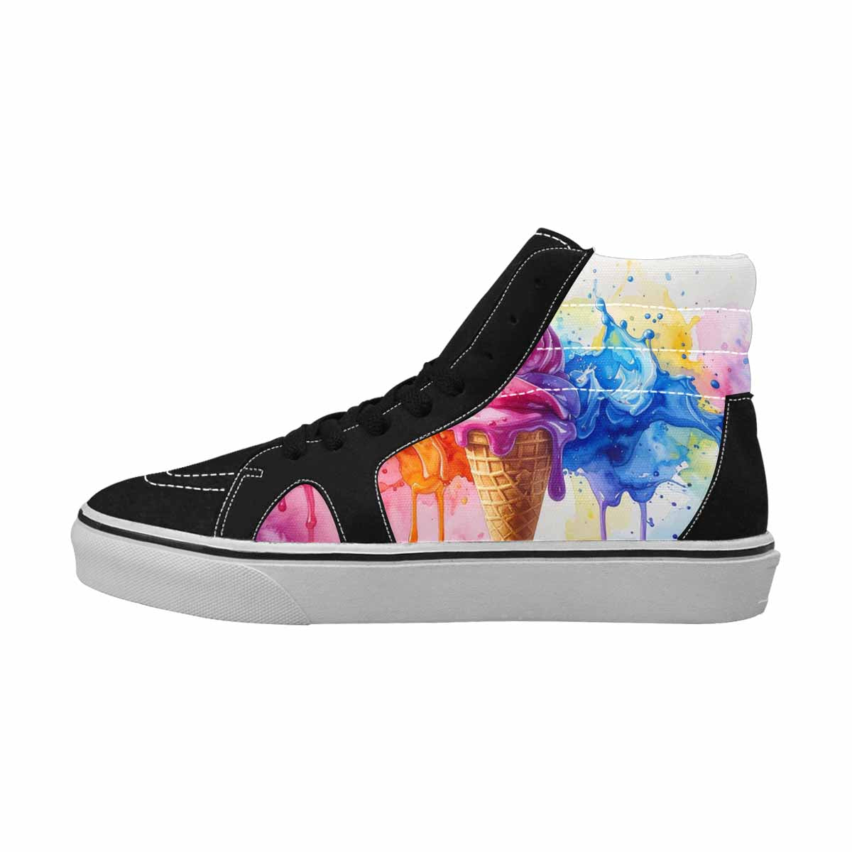 MEN'S Melting Icecream Collage High Top Canvas Vivid Custom Shoes