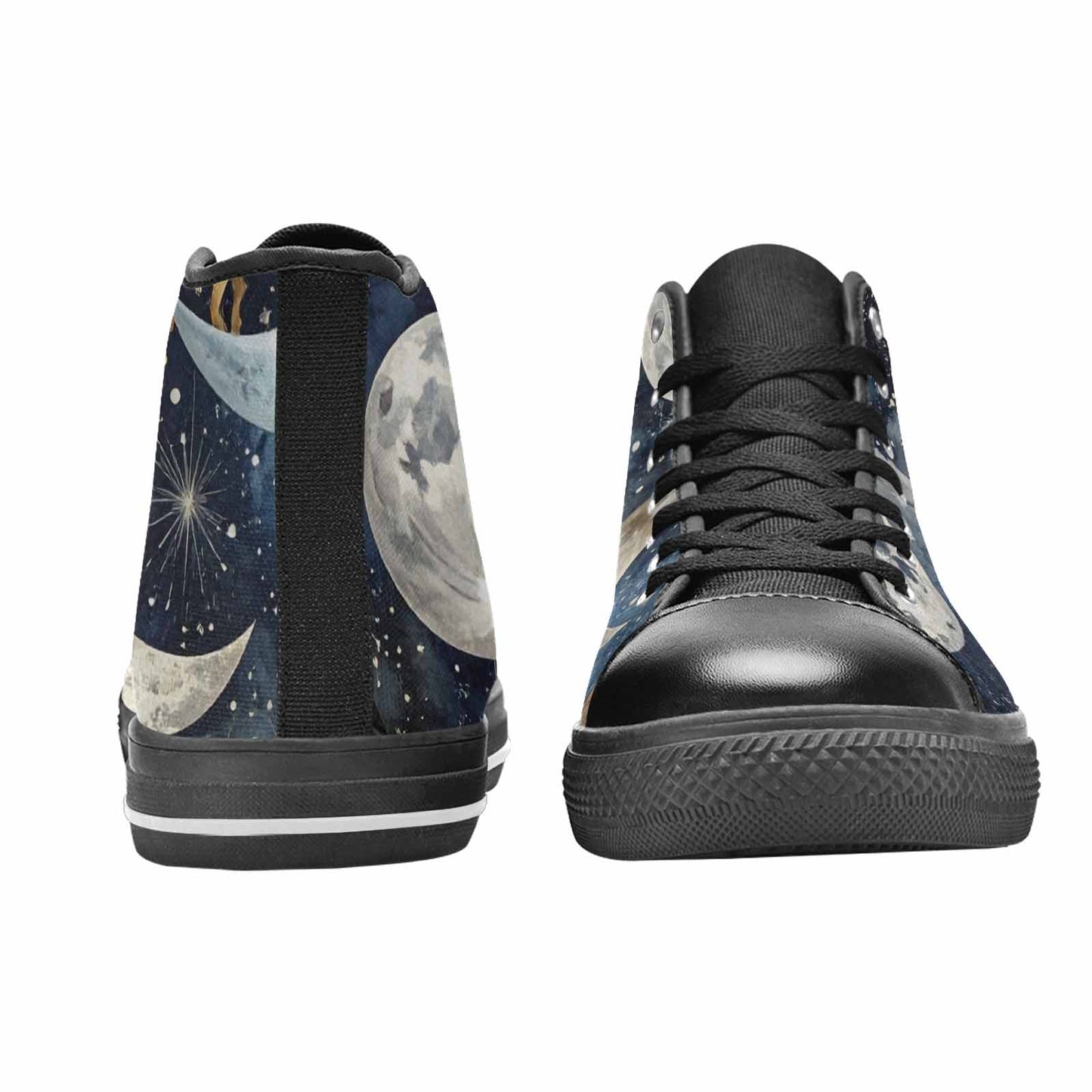 MEN'S Wolf Silhouette Moon High Top Canvas Surreal Shoes