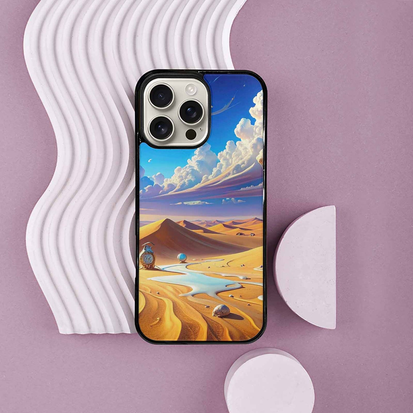 iPhone 16 Pro Max Case — Surrealist Desert Dreamscape Custom Personalized Phone, Custom Phone Case