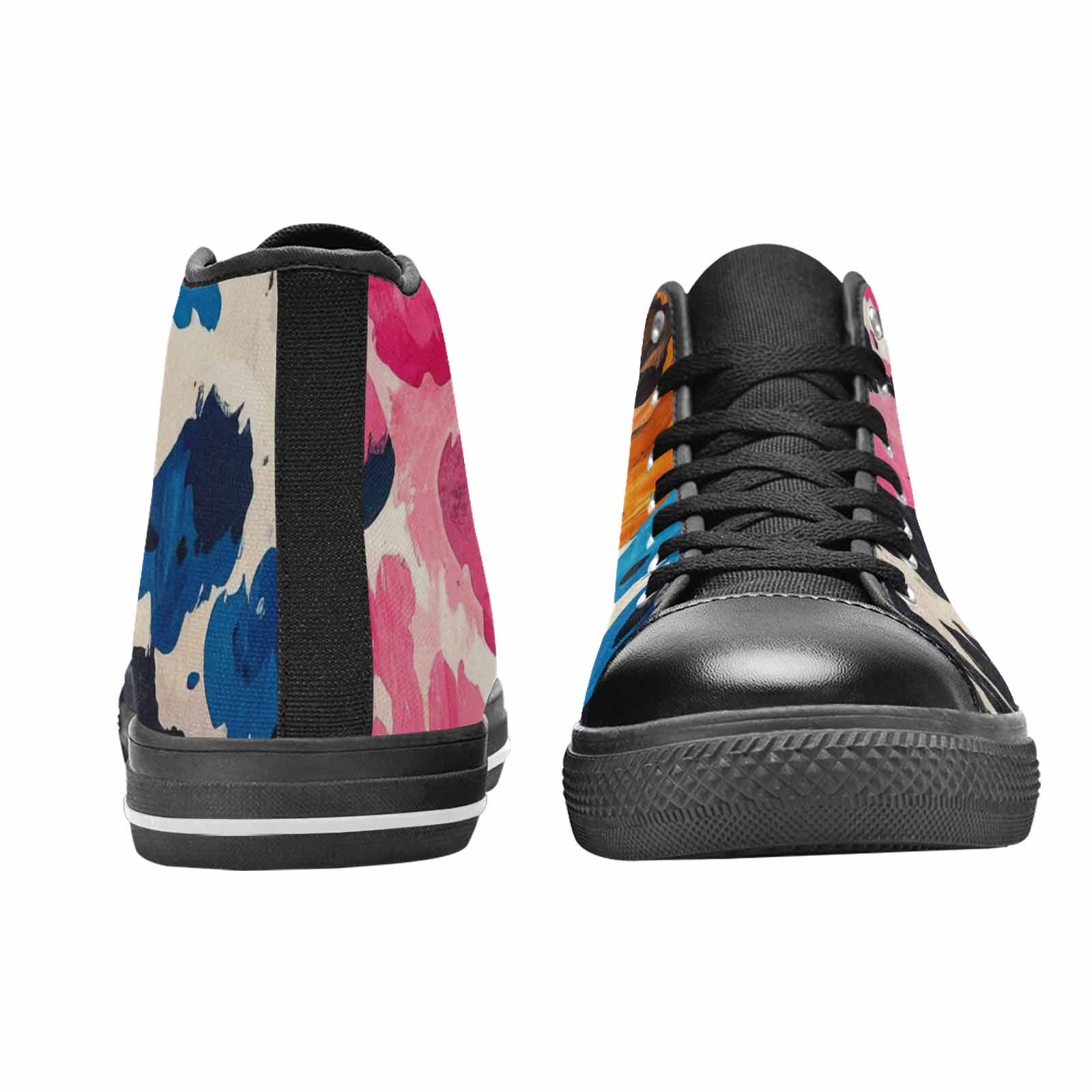 WOMEN'S Cow Animal Print High Top Canvas Cottagecore Custom Shoes