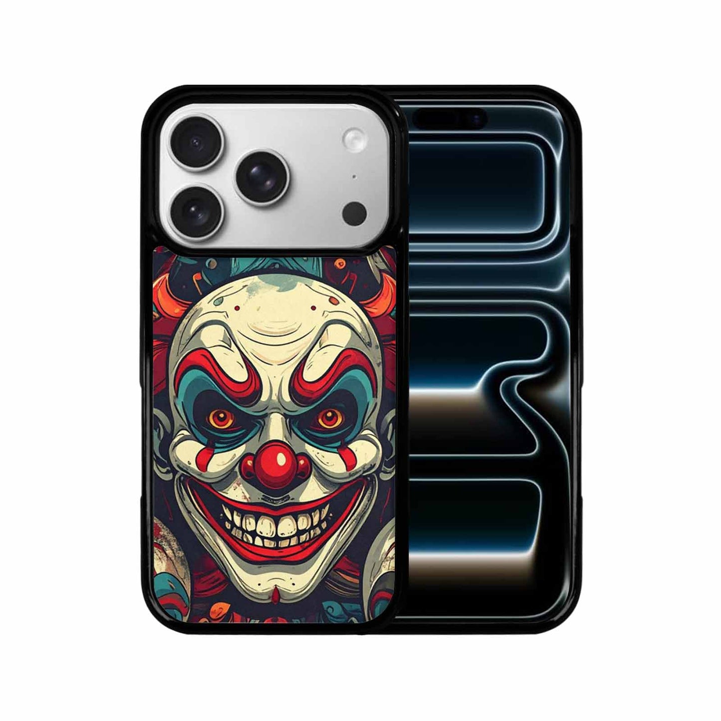 iPhone 17 Pro Case — Evil Circus Heads Faces Overlapping Cartoon, Original Design Phone Case