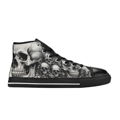 Gothic Skull Rose Men's Dark Art Canvas High Top Shoes | Freaky Shoes®