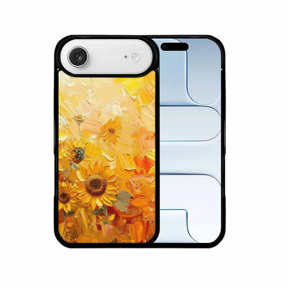iPhone 17 Air Case — Impressionist Sunflower Brushstroke Pattern Hundreds Floral, Custom Art Phone Cover