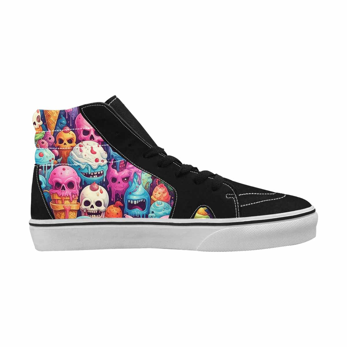 MEN'S Ice Cream Monsters  High Top Canvas Kaleidoscope Custom Sneakers