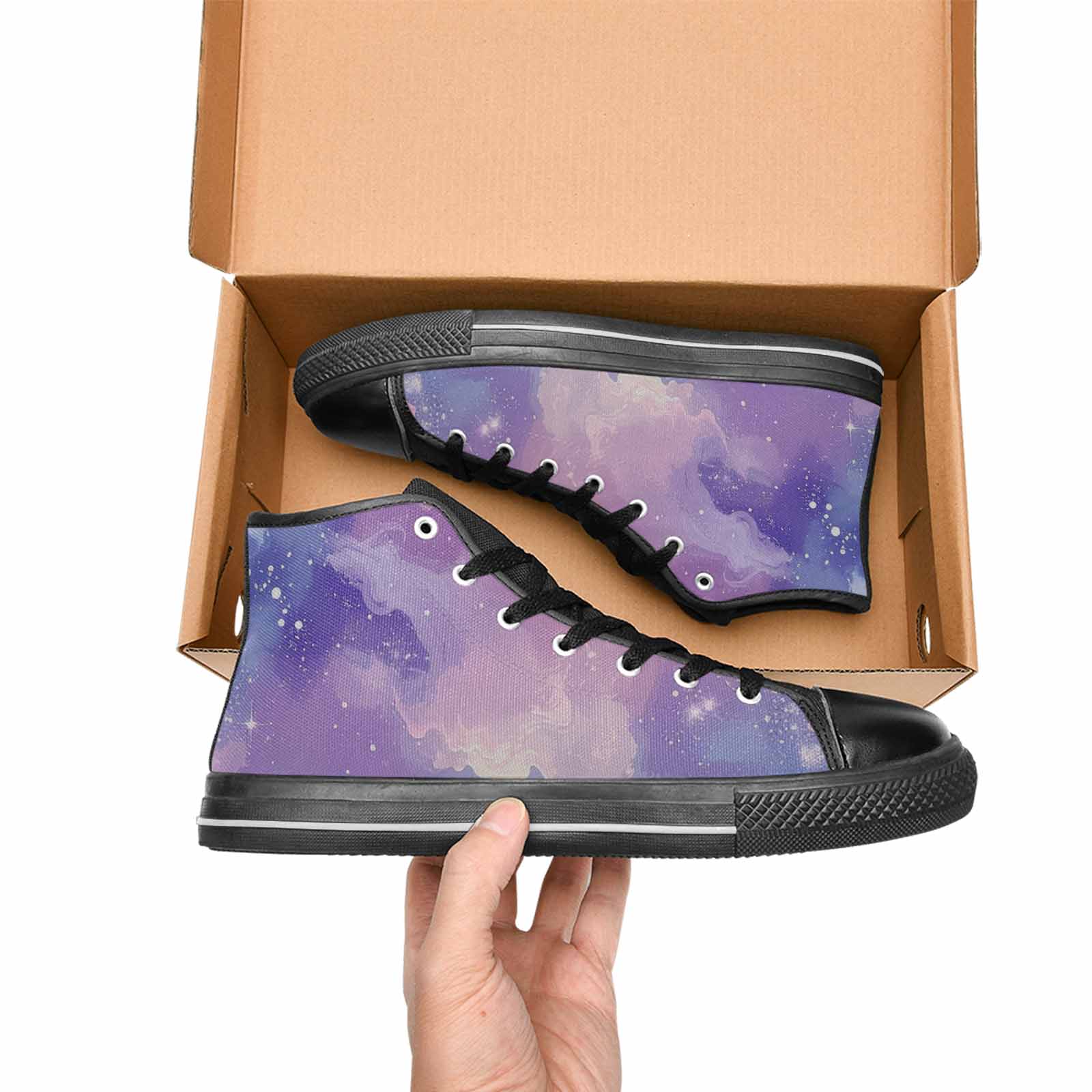 MEN'S Galaxy Art - High Top Canvas Wallpaper Art Shoes