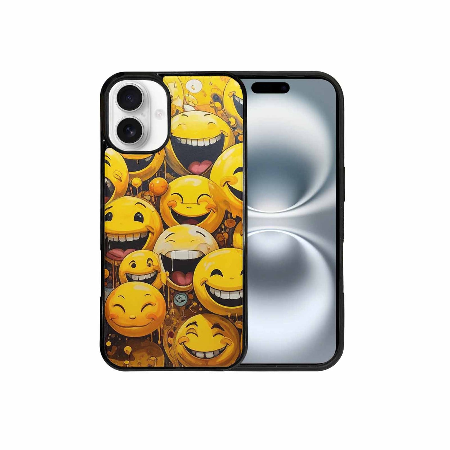 iPhone 16 Plus Case — Melting Moon Smiley Red Splatt Pvn, Custom Art Phone Cover