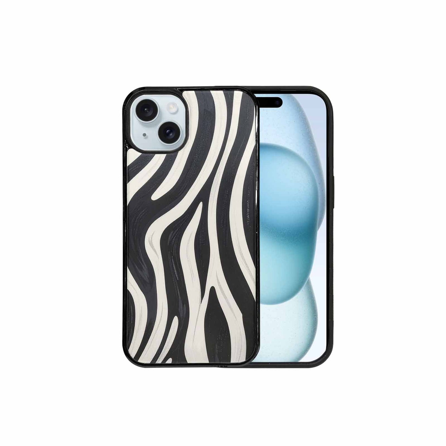 iPhone 15 Plus Case — Modern Zebra Stripe Custom Personalized Phone, Personalized Phone Case