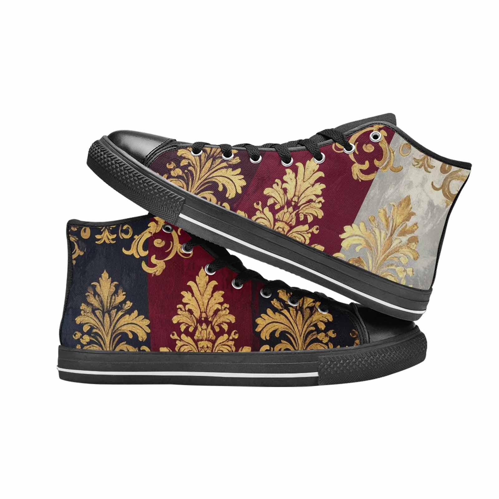 MEN'S Damask Ornamental Wallpaper High Top Canvas Cottagecore Shoes