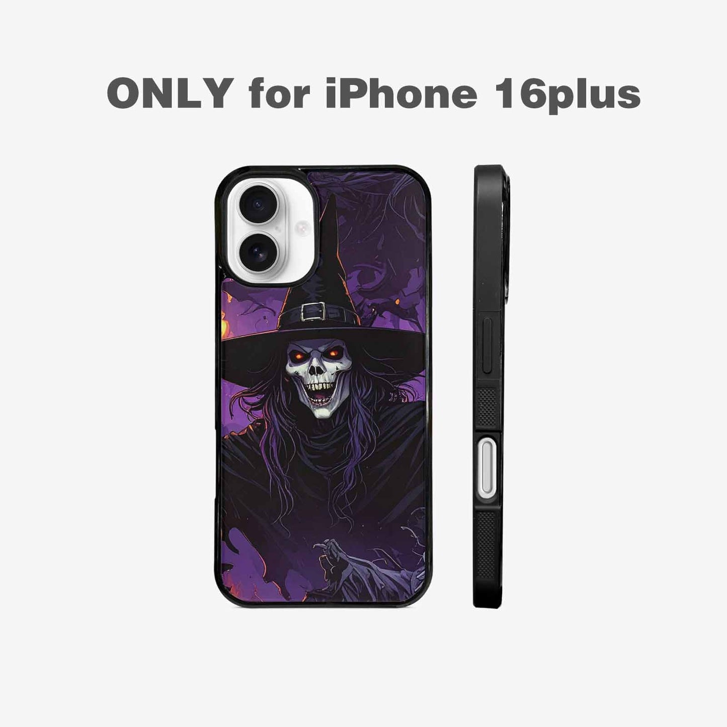 iPhone 16 Plus Case — Scary Horror Halloween Art Print Edge, Customized Protective Case