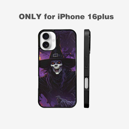 iPhone 16 Plus Case — Scary Horror Halloween Art Print Edge, Customized Protective Case