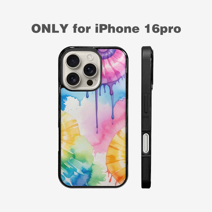 iPhone 16 Pro Case — Dripping Tie Dye Spiral, Custom Art Phone Cover