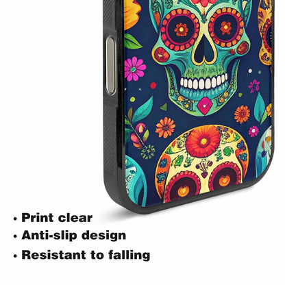 iPhone 16 Pro Case — Rainbow Sugar Skull Weave, Custom Print Case Cover