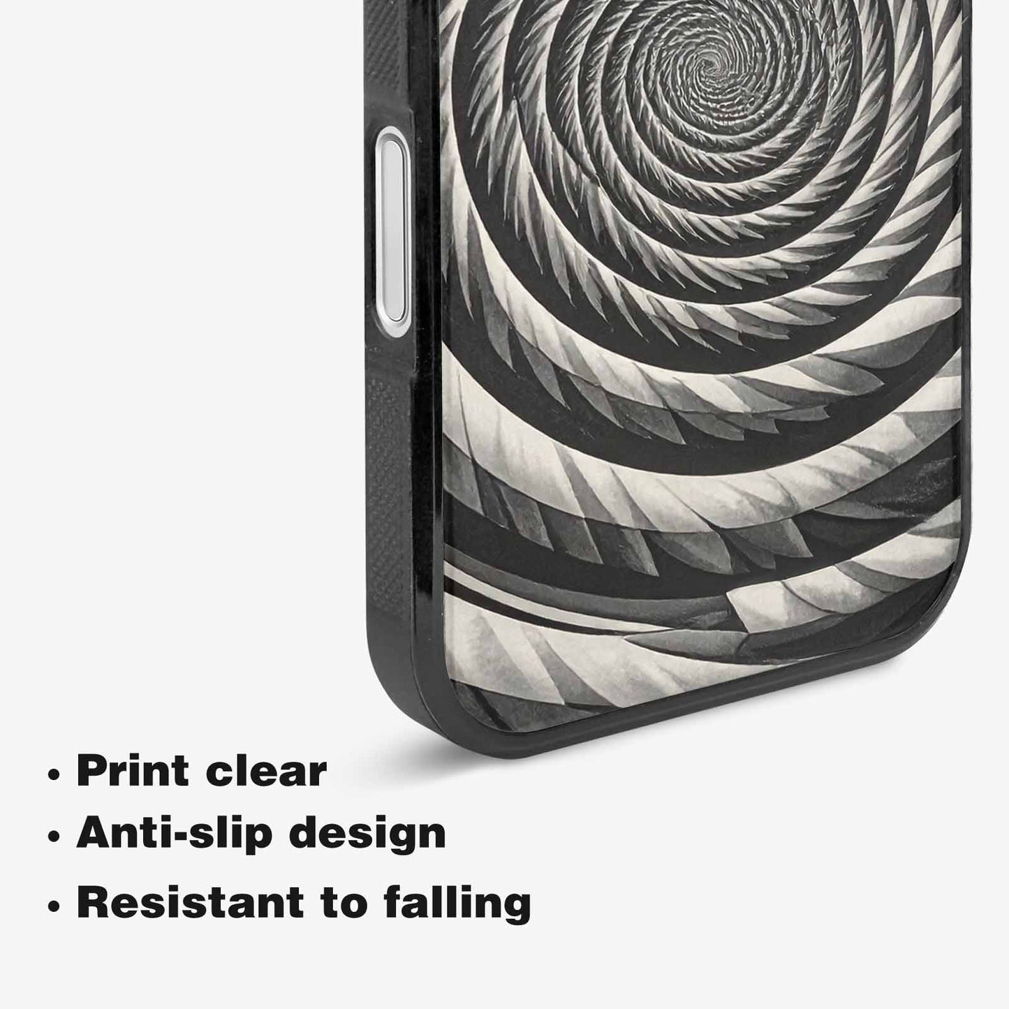 iPhone 16 Plus Case — Hypnotic Spiral Optical Illusion Motif High, Custom Designed Case Cover