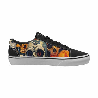 WOMEN'S Skulls  Animal Print Lace-Up Canvas Vivid Sneakers