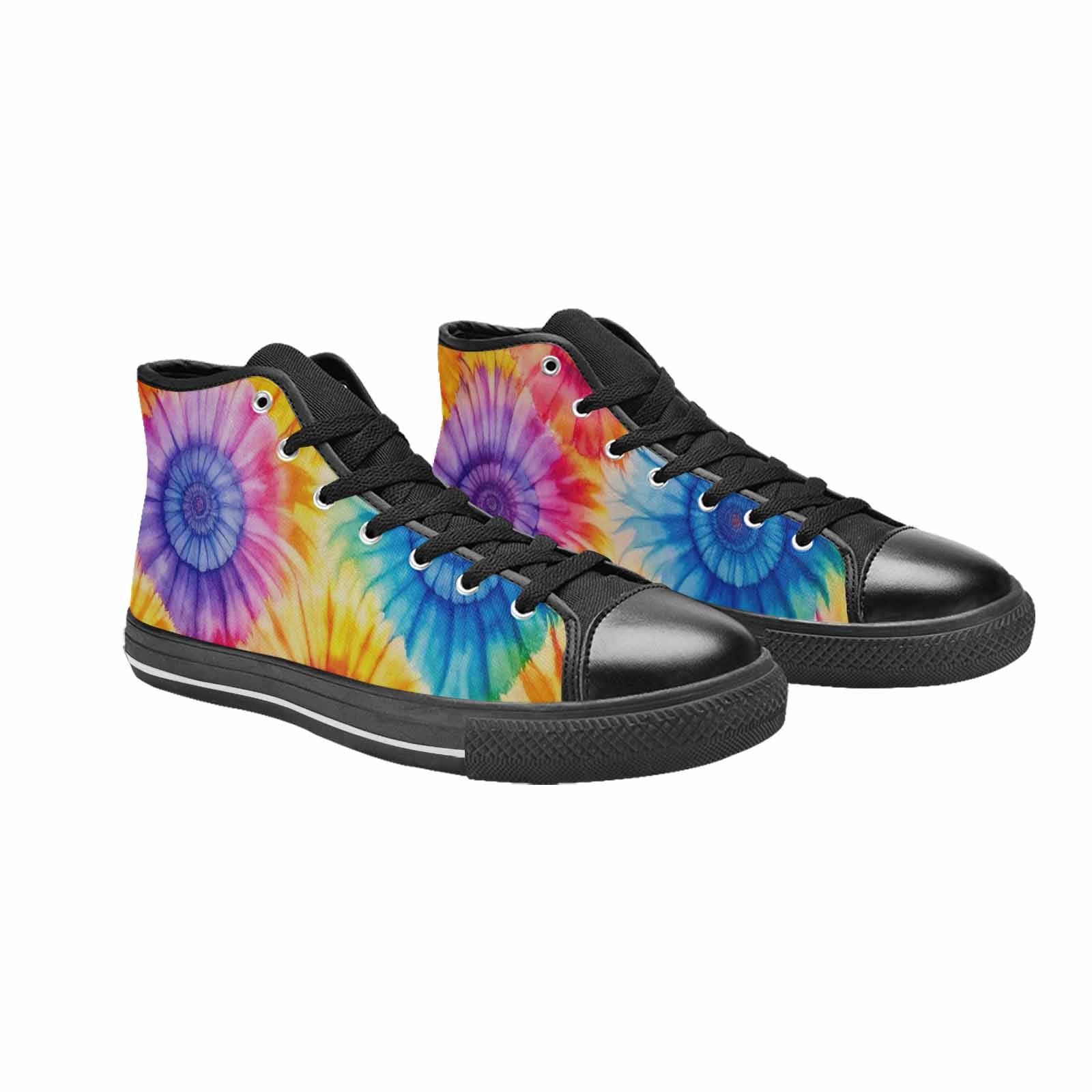 MEN'S Tie Dye Swirl High Top Canvas Grunge Shoes