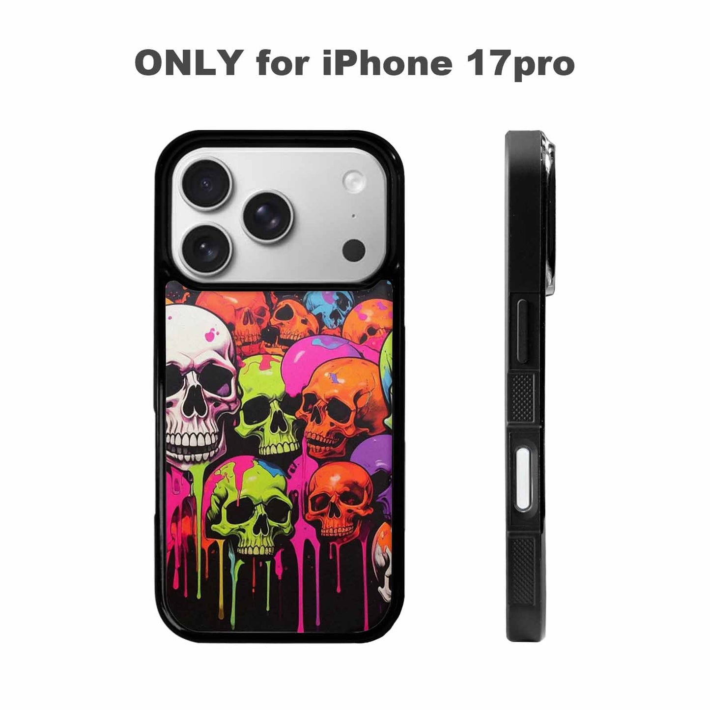 iPhone 17 Pro Case — Vibrant Camo Of Skeletons Neon Camo, Unique Phone Case Design