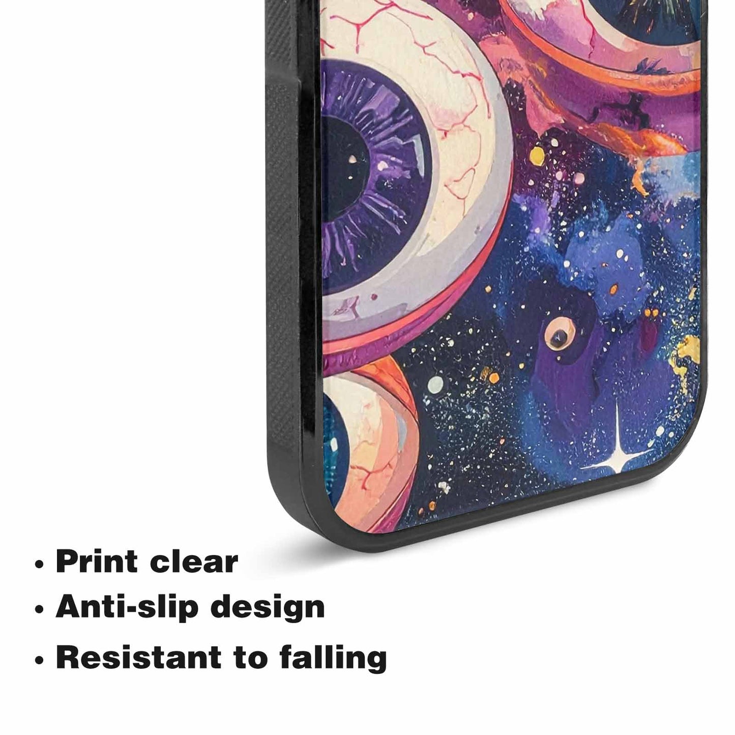iPhone 15 Plus Case — Cartoon Eyeballs Galaxy Personalized Phone Cover, Personalized Phone Case