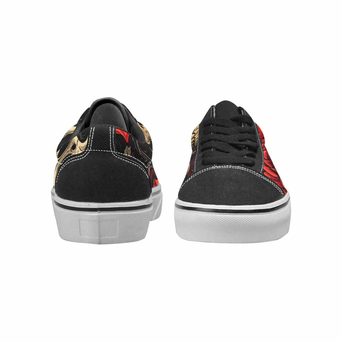 WOMEN'S Skulls Roses Bold Pen Ink Canvas Lace-Up Y2K Shoes