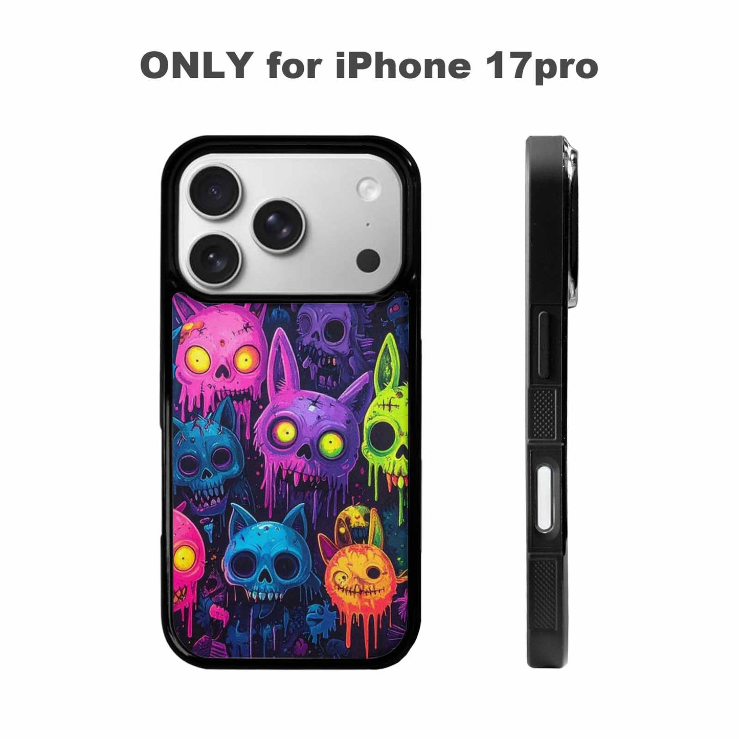 iPhone 17 Pro Case — Mixed Toxic Glow Creature Pattern Cartoon, Custom Designed Case Cover