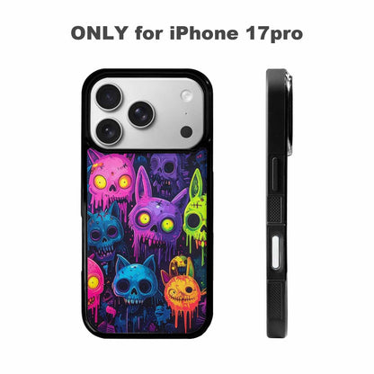 iPhone 17 Pro Case — Mixed Toxic Glow Creature Pattern Cartoon, Custom Designed Case Cover