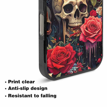iPhone 16 Pro Max Case — Skulls And Rosesmelting Skulls A Agl, Custom Art Phone Cover