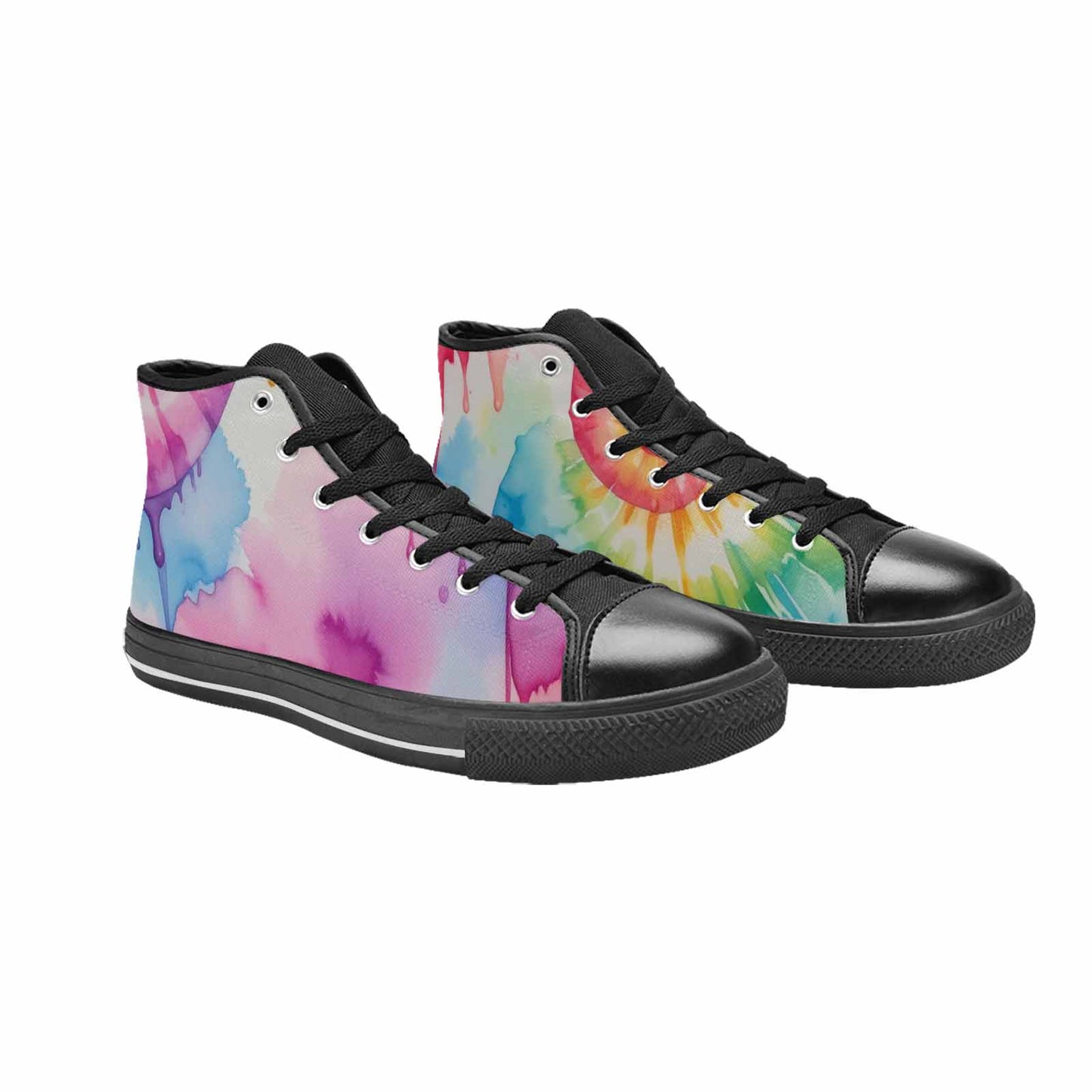 MEN'S Dripping Tie Dye Spiral High Top Canvas Wallpaper Art Sneakers