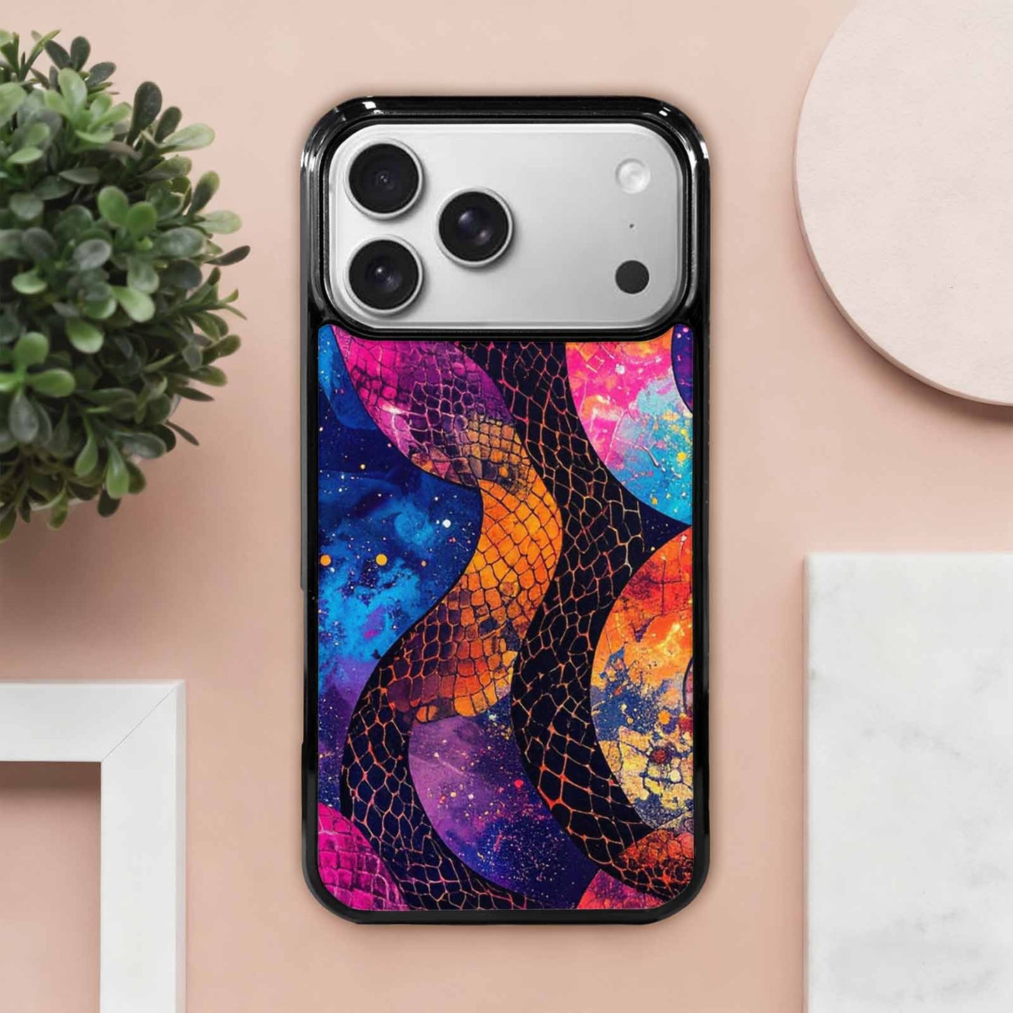 iPhone 17 Pro Max Case — Snake Print Galaxy Seamless Animal Print, Custom Art Phone Cover