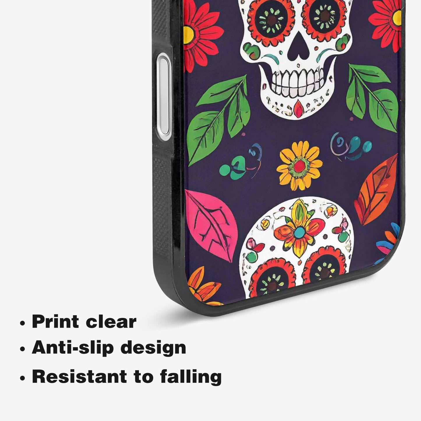 iPhone 16 Plus Case — Sunflowers And Skulls, Unique Phone Case Design