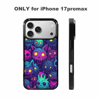 iPhone 17 Pro Max Case — Mixed Toxic Glow Creature Cartoon Cute, Custom Print Case Cover