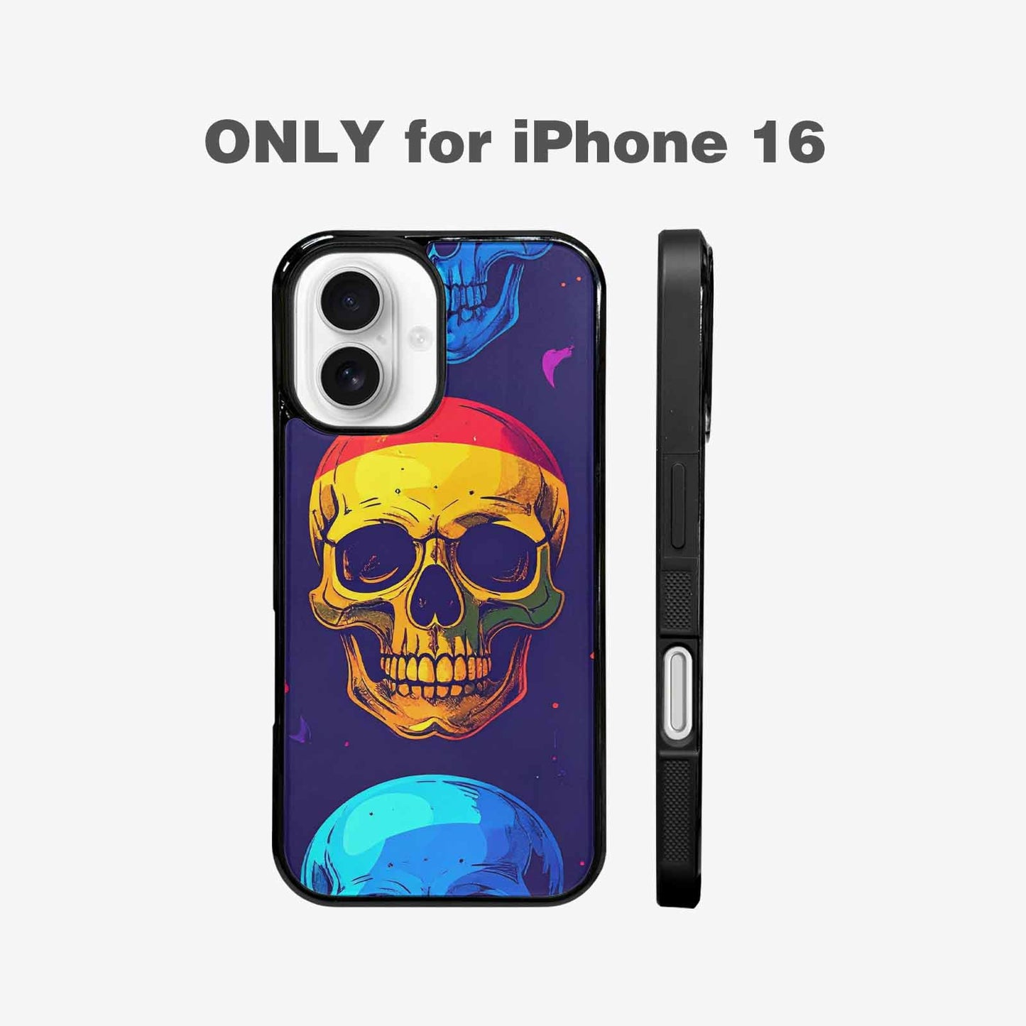 iPhone 16 Case — Pride Flag Skulls Seamless Pattern Vibrant, Custom Phone Case